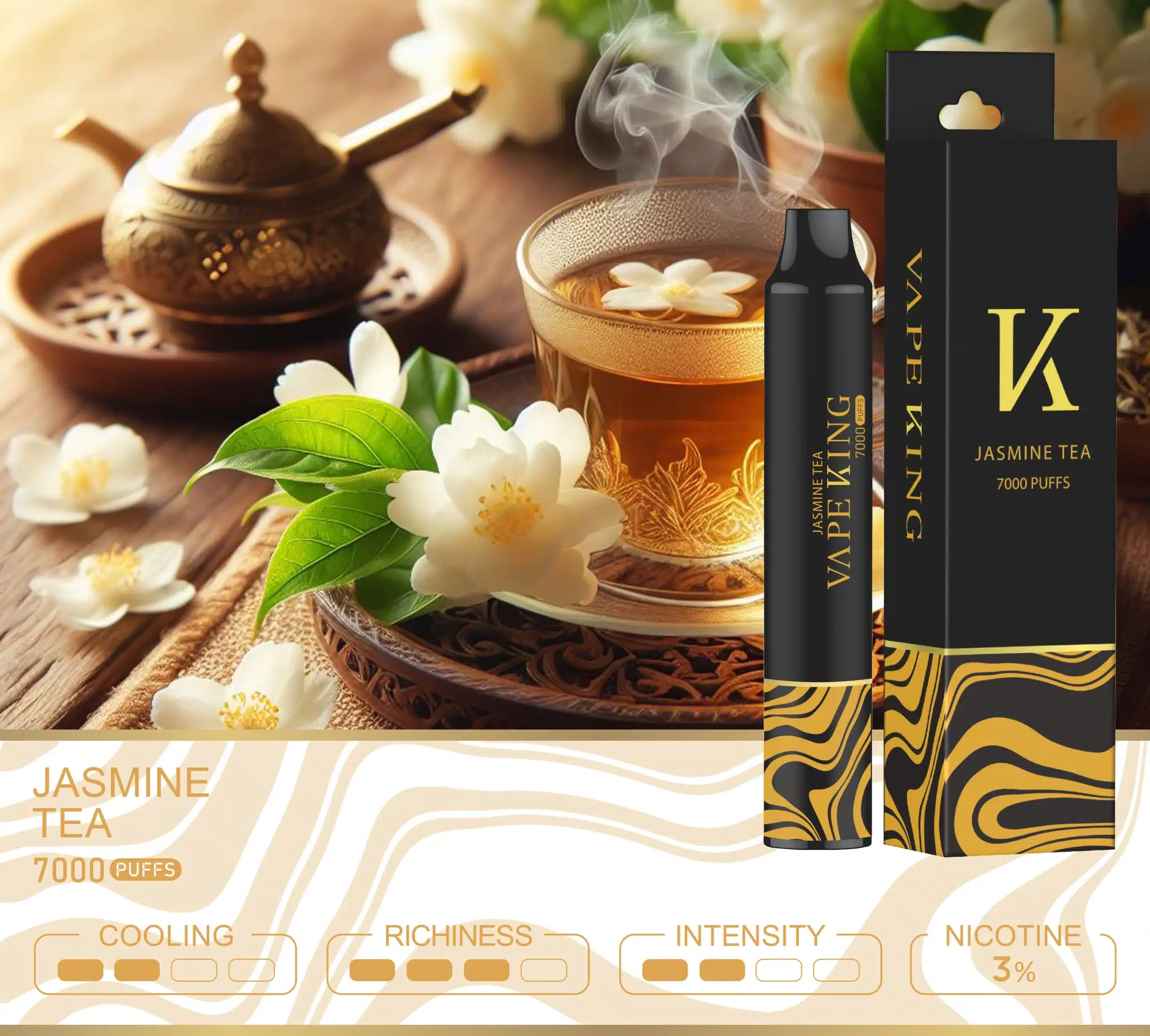 Vape King ชามะลิ – 7000 Puffs - 370 บาท