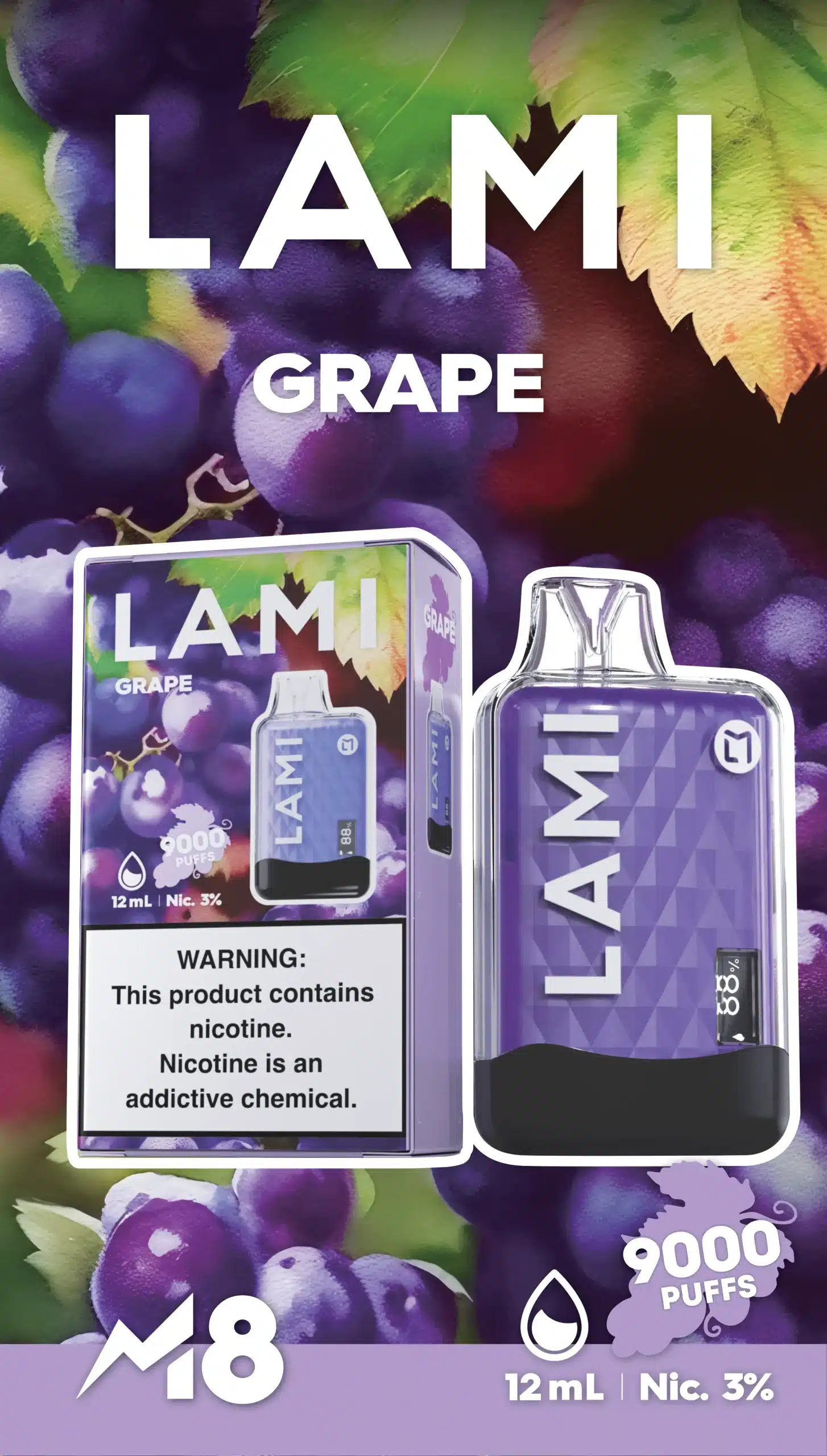 LAMI องุ่น – 9000 Puffs - 390 บาท