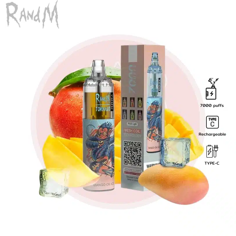 Randm 7000 Puffs มะม่วงออนไอซ์ - 390 บาท