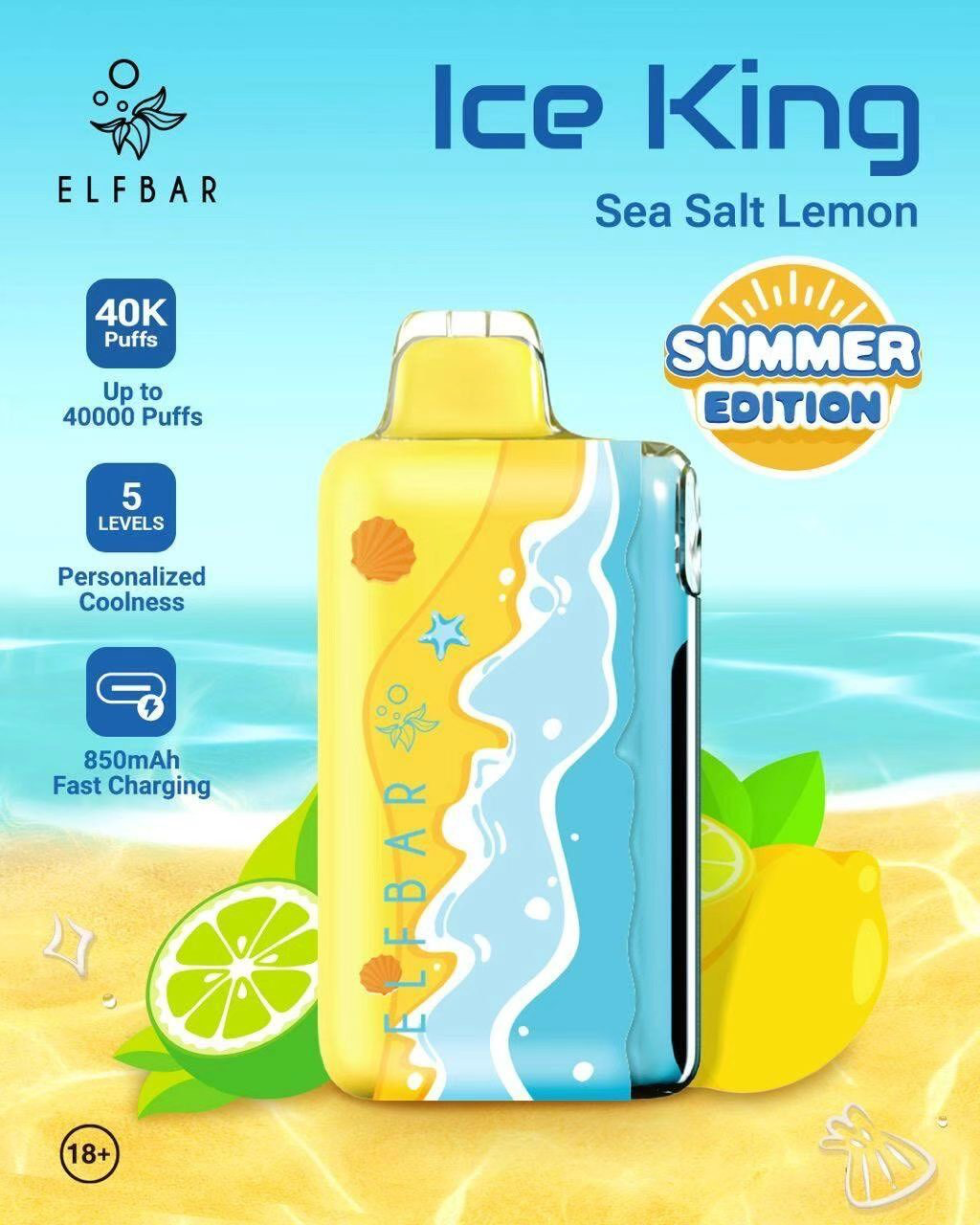 Elfbar Ice King เลมอน – 40000 Puffs - 1390 บาท