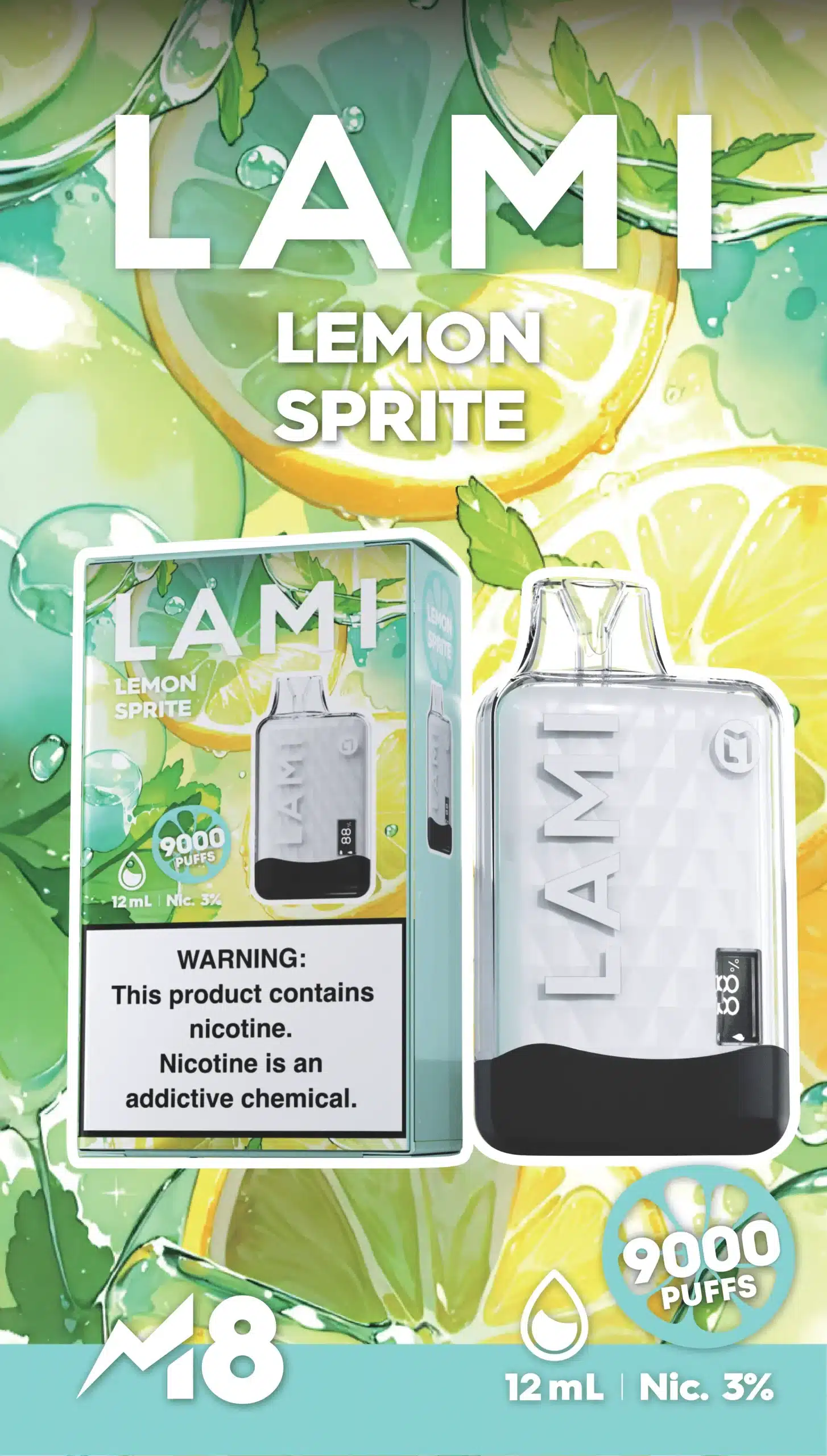 LAMI สัไปร์ท มะนาว – 9000 Puffs - 390 บาท
