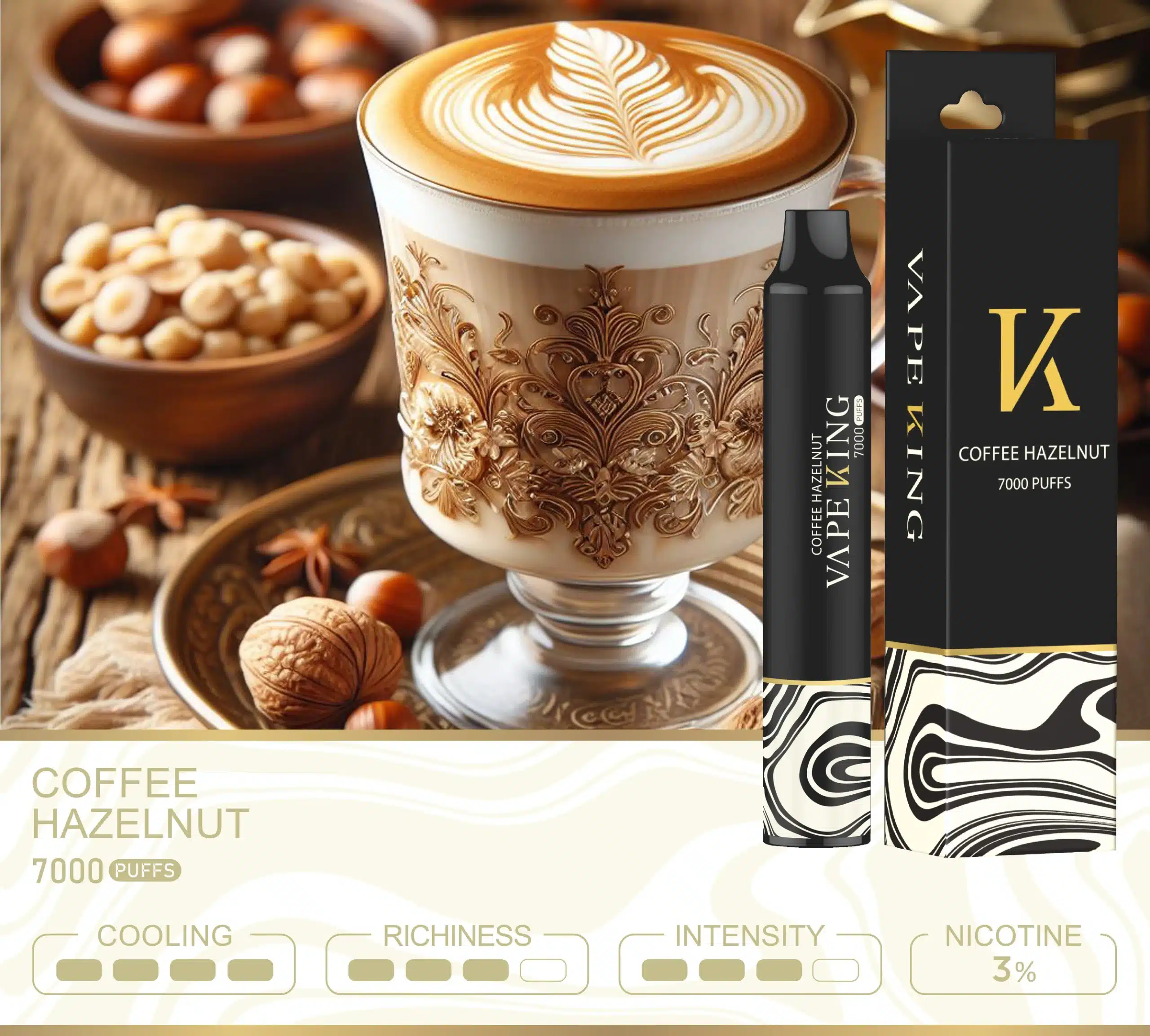 Vape King กาแฟ – 7000 Puffs - 370 บาท
