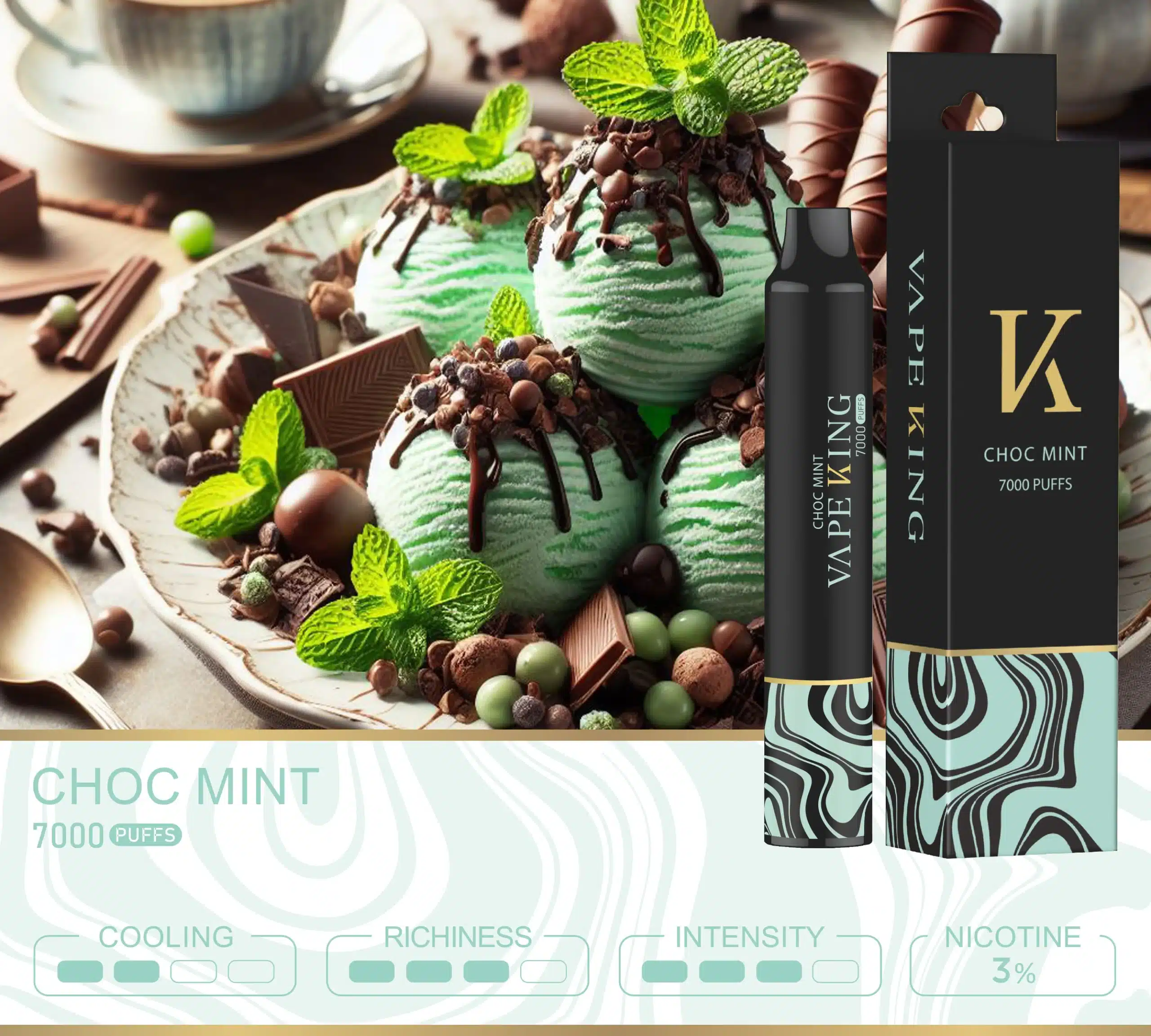 Vape King ช็อกมิ้นท์ – 7000 Puffs - 370 บาท