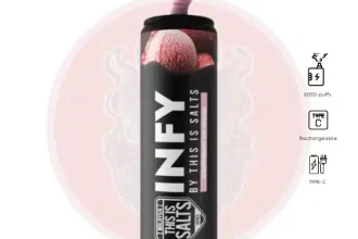 INFY 6000 Puffs ไอศกรีมสตรอเบอรี่ (Strawberry ice cream) - 350 บาท