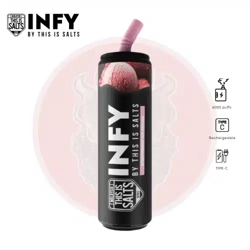 INFY 6000 Puffs ไอศกรีมสตรอเบอรี่ (Strawberry ice cream) - 350 บาท