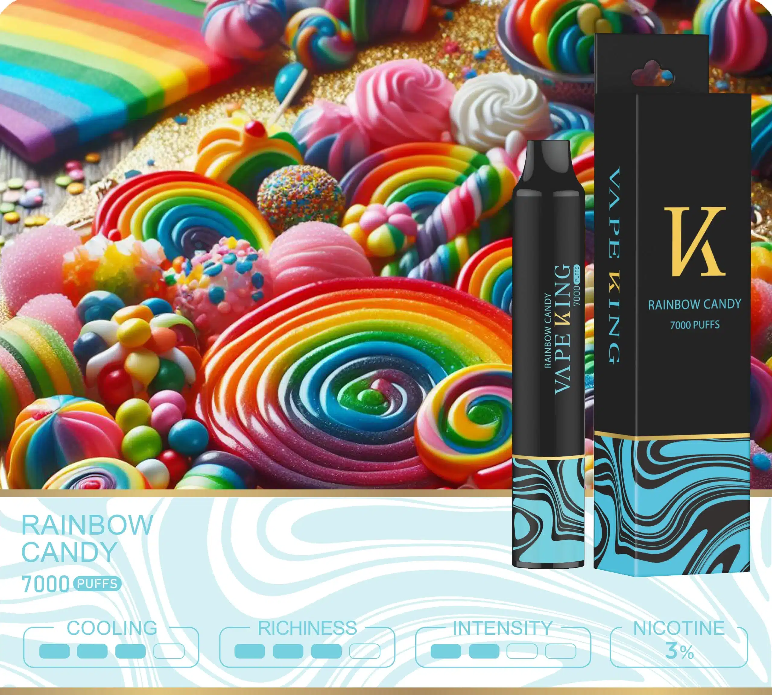 Vape King ลูกกวาด – 7000 Puffs - 370 บาท