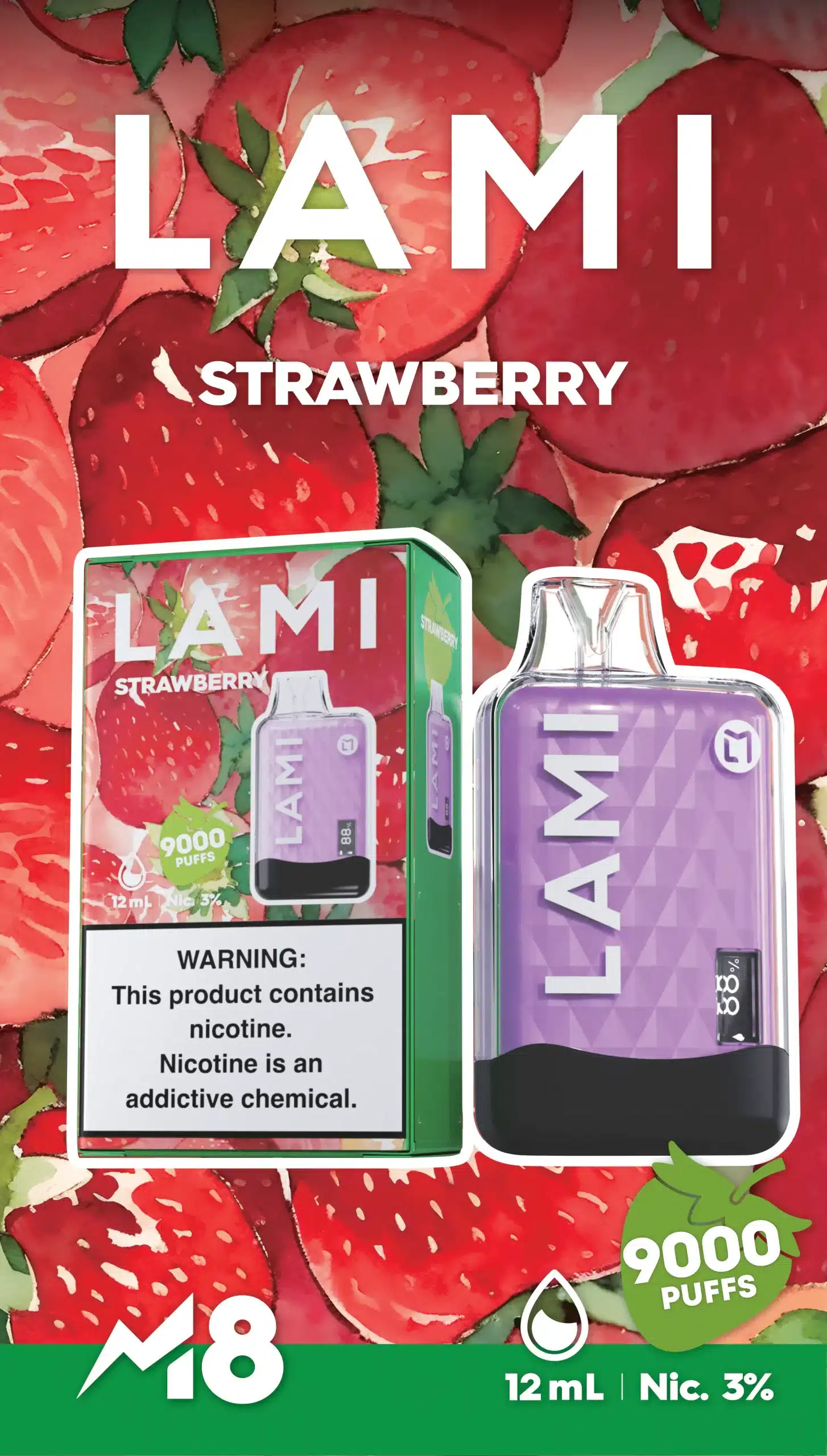 LAMI สตอร์เบอรี่ – 9000 Puffs - 390 บาท