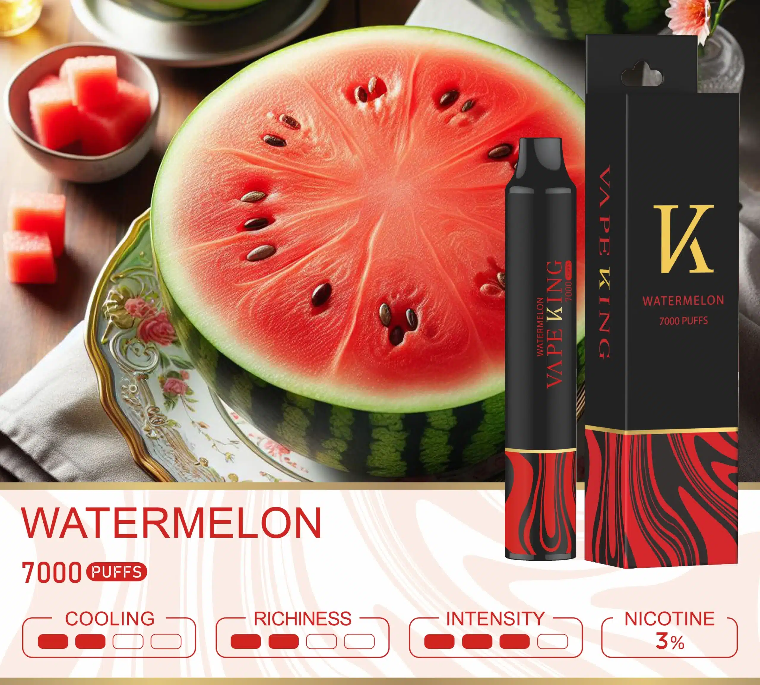 Vape King แตงโม – 7000 Puffs - 370 บาท