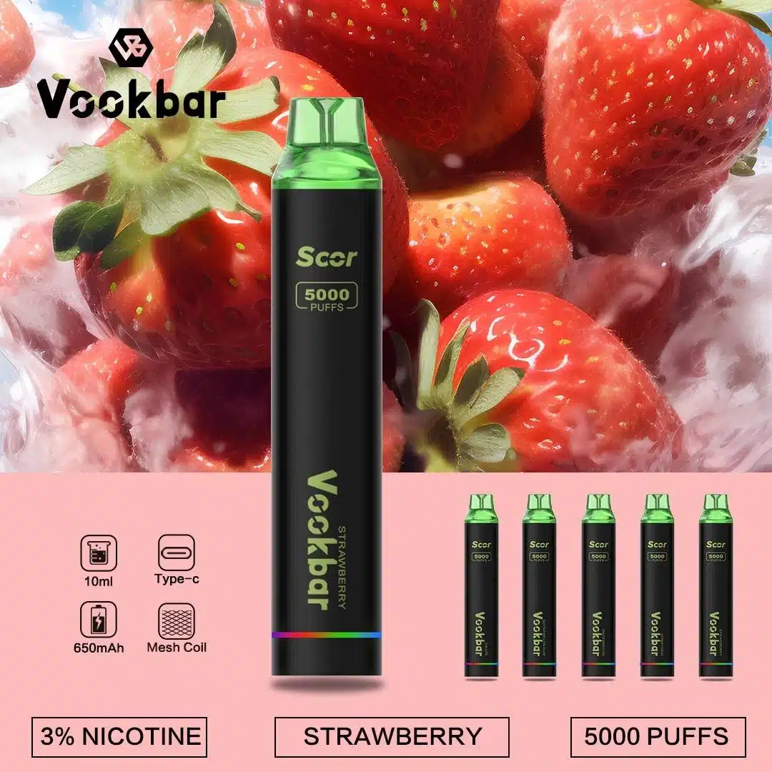 VookBar Scor สตรอเบอรี่เย็น – 5000 Puffs - 350 บาท