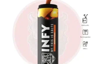 INFY 6000 Puffs มะม่วงพีช (Mango peach) - 350 บาท