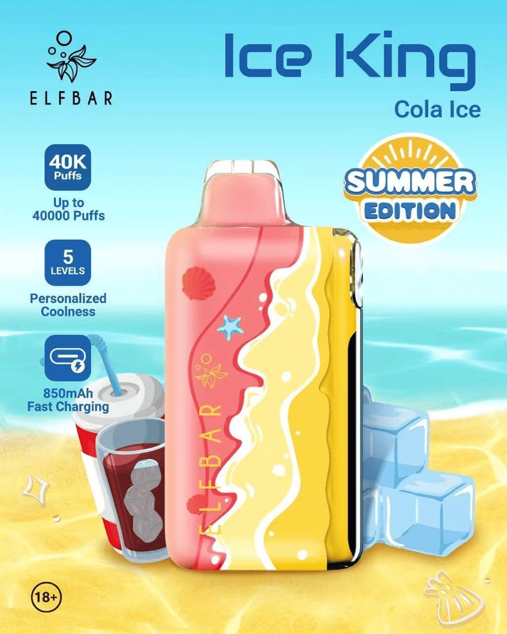 Elfbar Ice King โคล่าเย็น – 40000 Puffs - 1390 บาท
