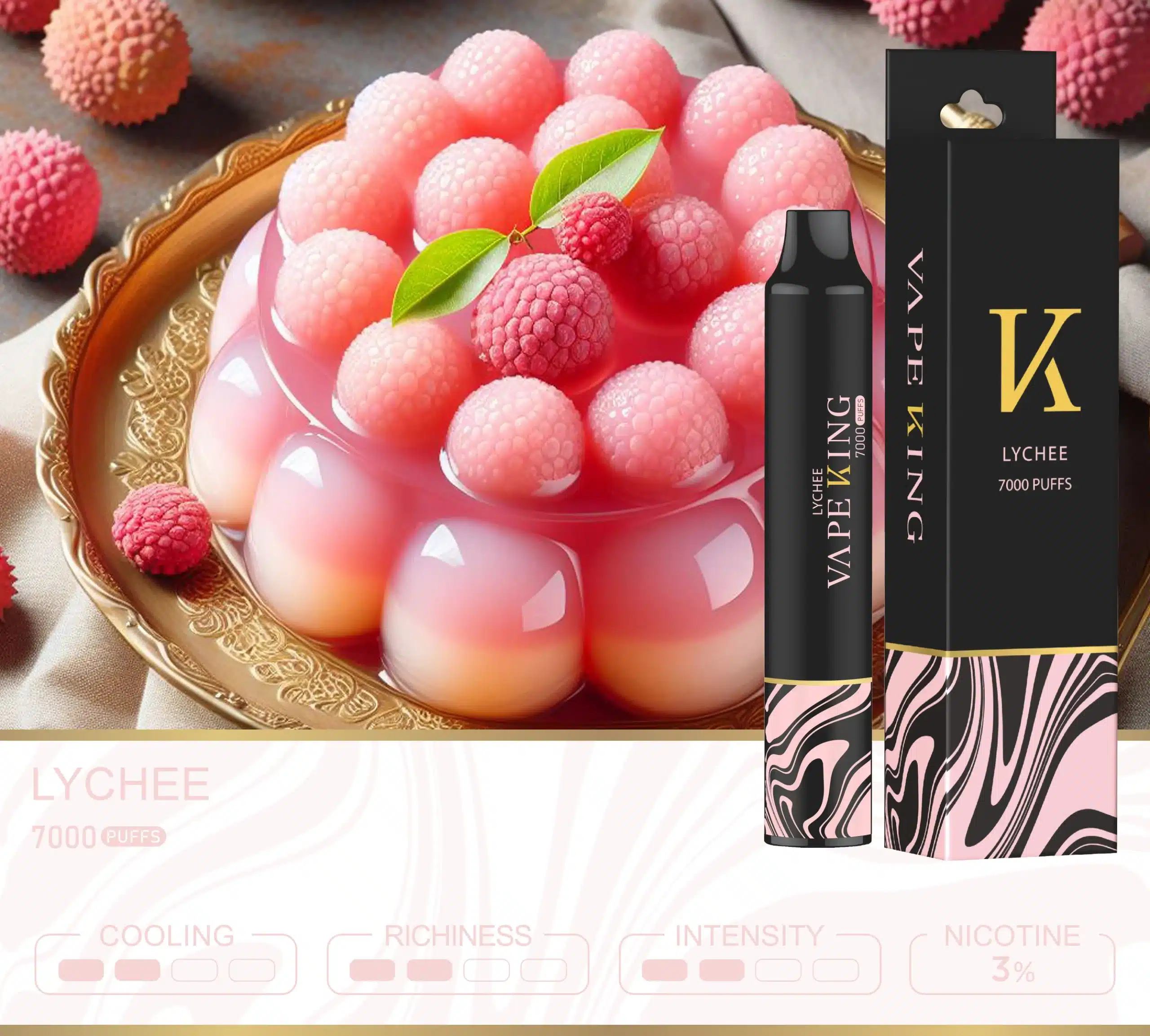 Vape King ลิ้นจี่ – 7000 Puffs - 370 บาท