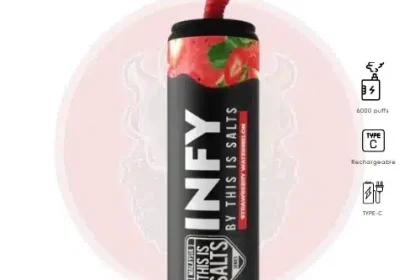 INFY 6000 Puffs สตรอเบอรี่แตงโม (Strawberry watermelon) - 350 บาท