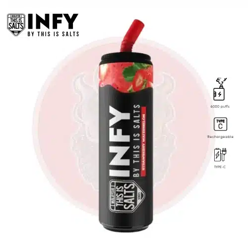 INFY 6000 Puffs สตรอเบอรี่แตงโม (Strawberry watermelon) - 350 บาท