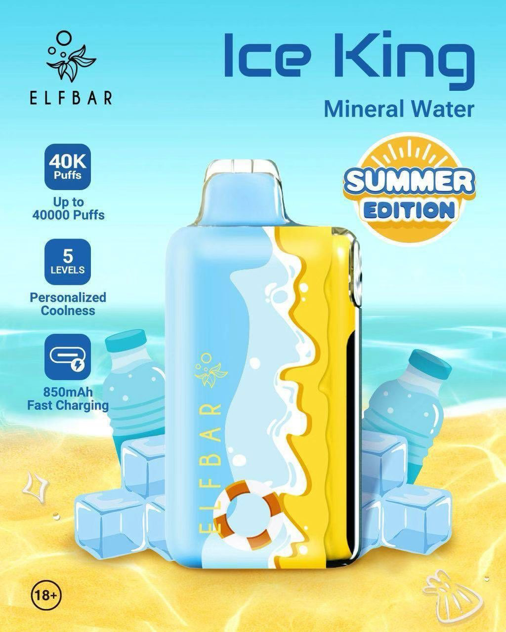 Elfbar Ice King น้ำแร่ – 40000 Puffs - 1390 บาท