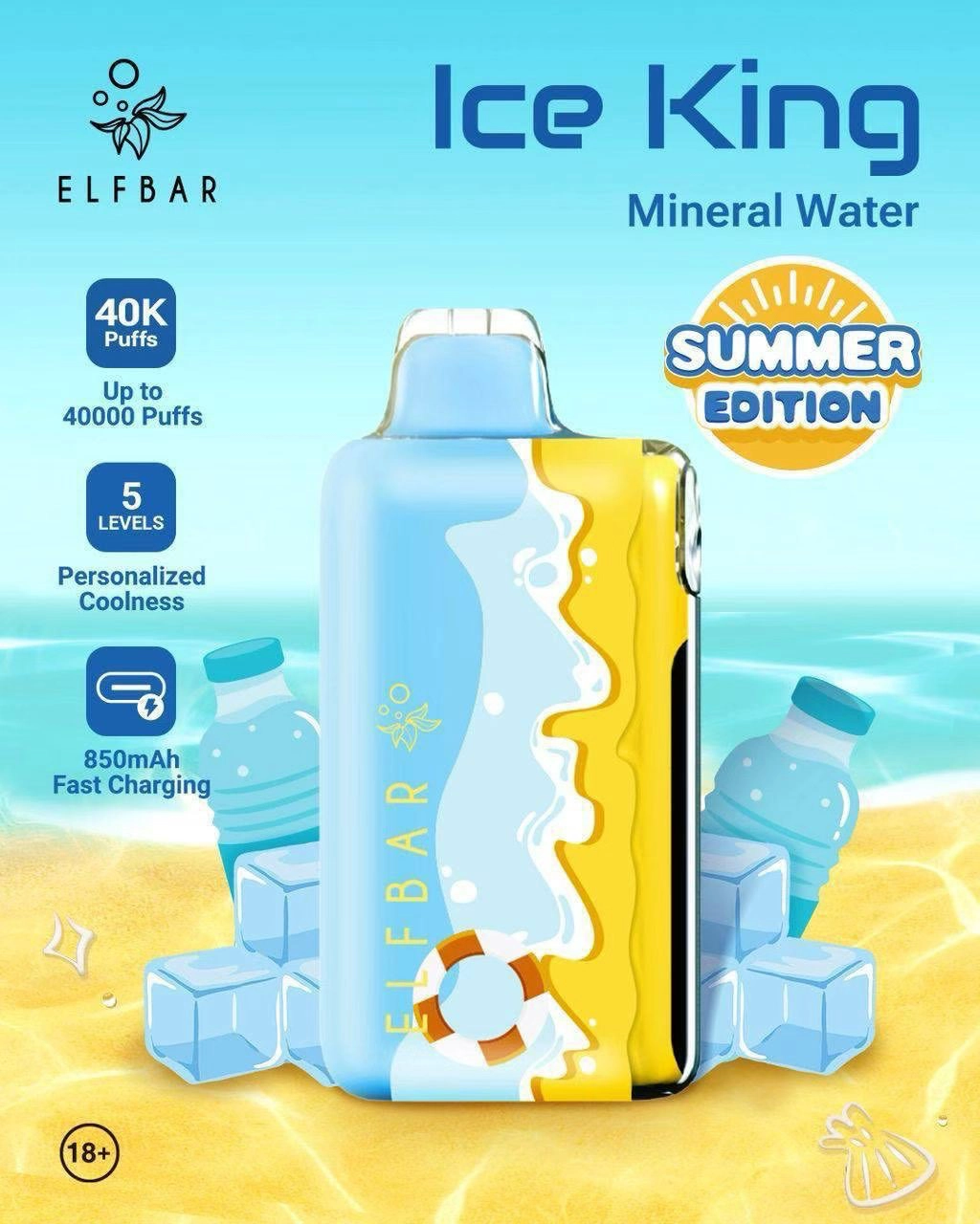 Elfbar Ice King น้ำแร่ – 40000 Puffs - 1390 บาท